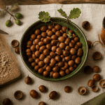 que faire avec des glands de chêne, saladier de glands décoquillés, café de glands, farine artisanale
