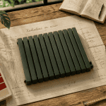 radiateur en acier pour chauffage central moderne sur plan technique