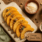 recette courge jaune rôtie sur planche avec parmesan et herbes