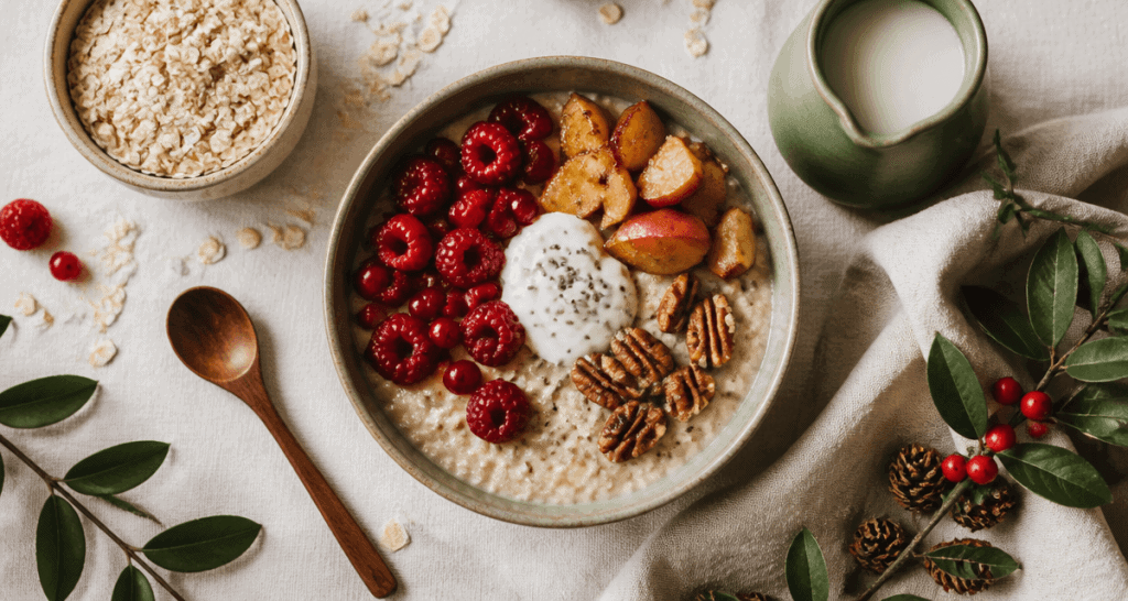 recette de porridge bol fruits noix