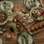 Repas froid entre amis table dressée