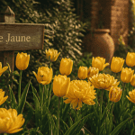 Tulipes jaunes variétés au soleil