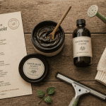 utilisation du savon noir accessoires sur table bois