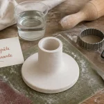 Bougeoir pate autodurcissante DIY en cours de finition