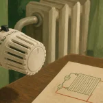 Fonctionnement vanne thermostatique : tête thermostatique de radiateur au mur