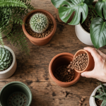 pots de fleurs variés sur plan de travail