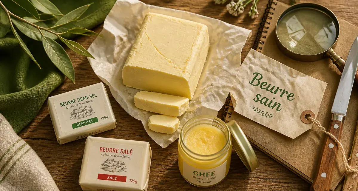 Quel beurre bon pour la sante : beurre doux, demi-sel et ghee en comparaison