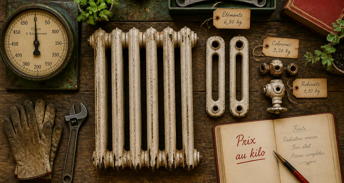 radiateur en fonte prix au kilo sur établi avec balance