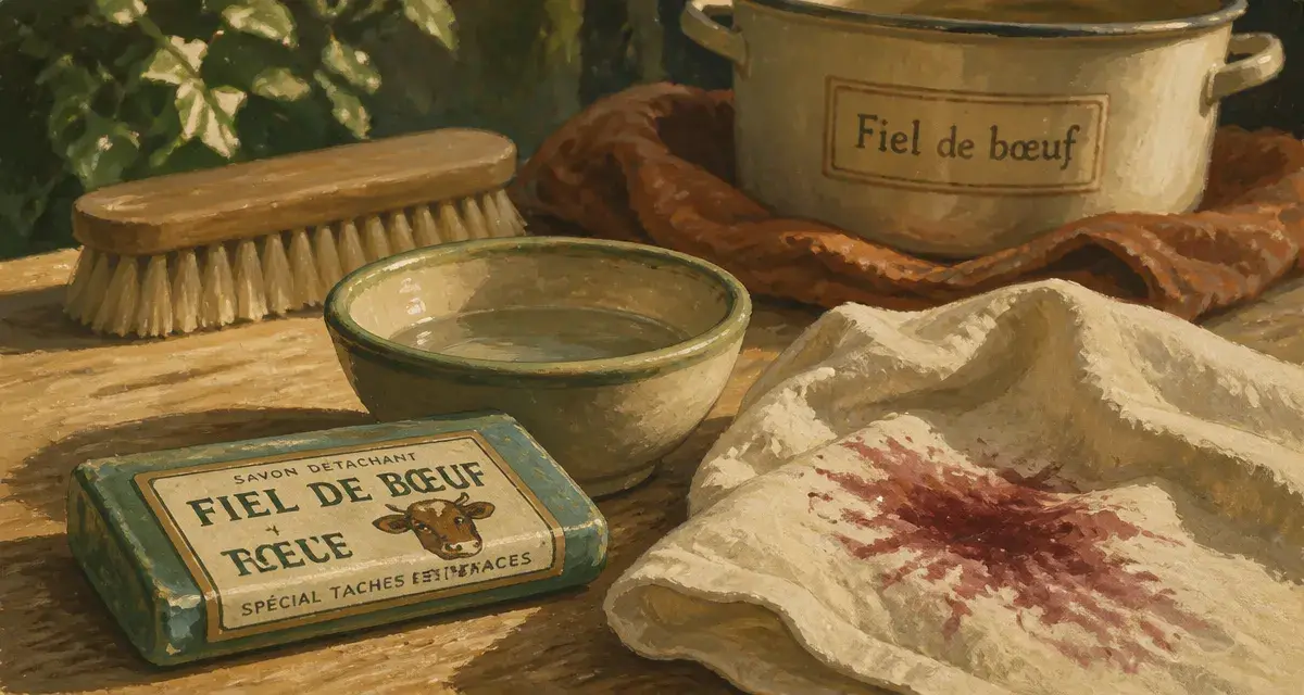 Savon fiel de boeuf utilisation pour tache vin rouge sur linge blanc