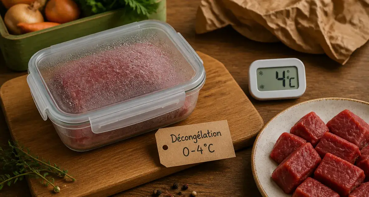 Viande décongelé : combien de temps au frigo à 4°C