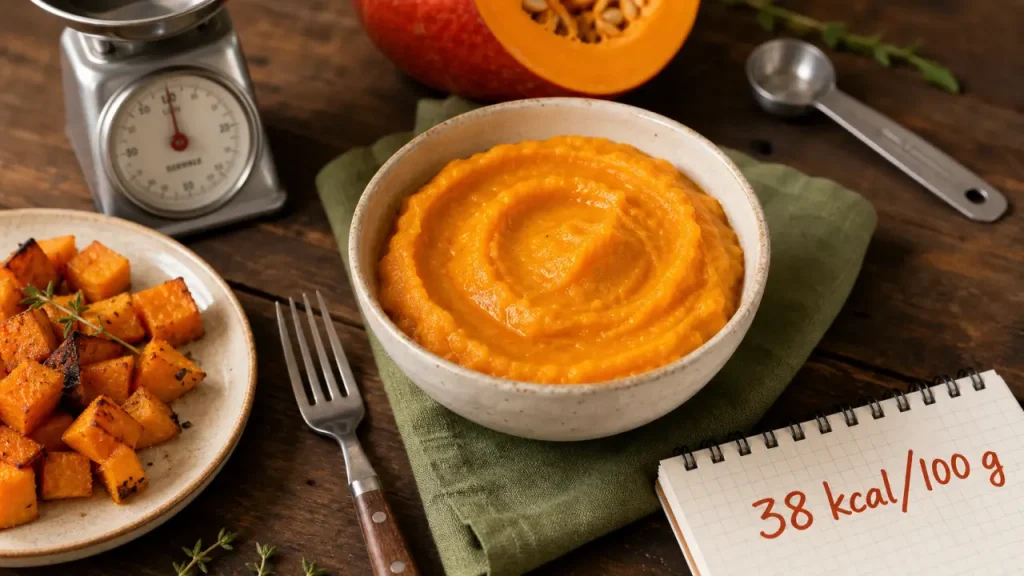 Calories potimarron cuit : 38 kcal pour 100 g de potimarron cuit