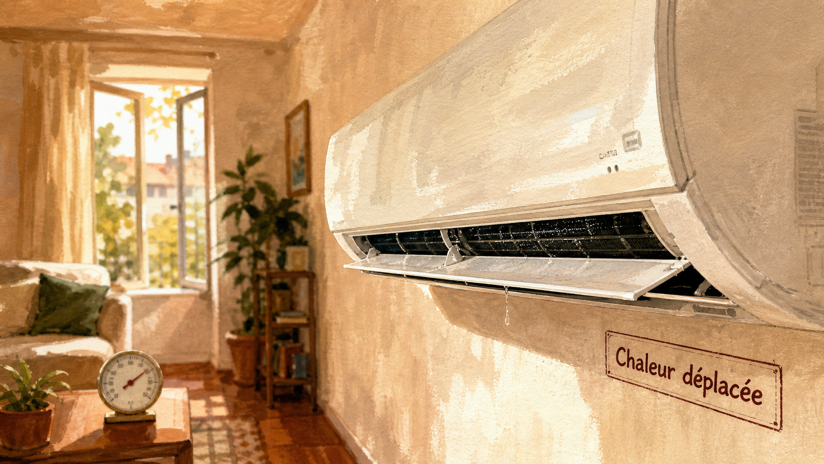 Climatiseur définition : air refroidi et humidité régulée, unité split intérieure