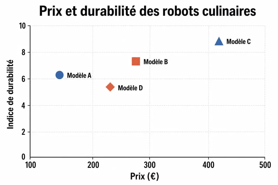 Comparatif des meilleurs robots cuiseurs selon le prix et la durabilité : analyse des modèles Silvercrest, Kenwood, Moulinex et Thermomix.