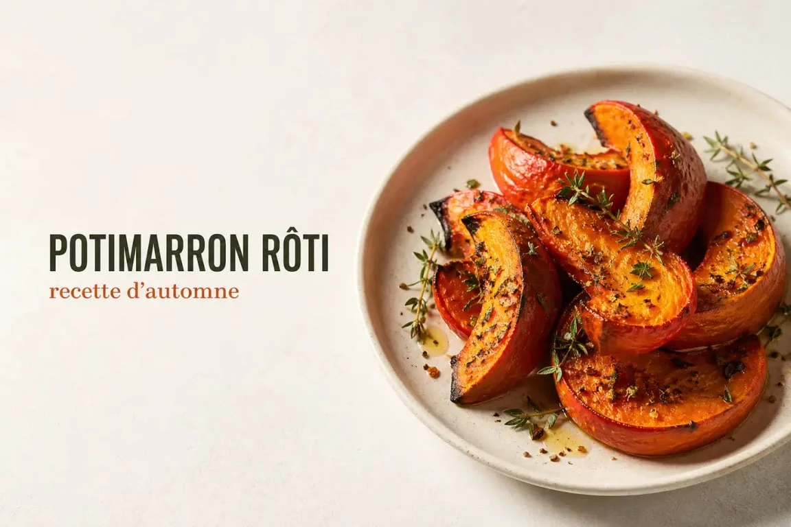 Cuisson potimarron au four : potimarron rôti doré servi dans une assiette