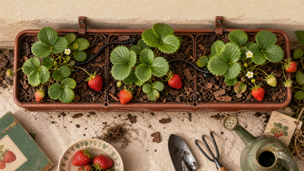Plantation fraisier en hauteur : gouttière, tour ou pot, fraises sans pourrir