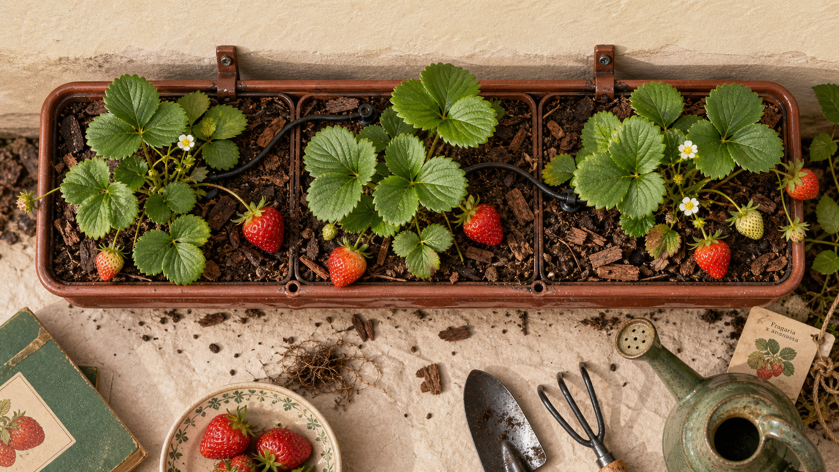 Plantation fraisier en hauteur : gouttière, tour ou pot, fraises sans pourrir