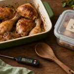 Poulet cuit au frigo combien de temps : 3 à 4 jours, boîte hermétique