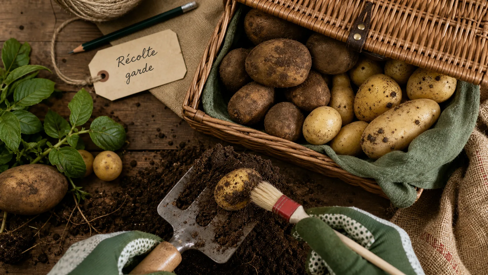 Quand recolter les pomme de terre : feuillage fané, peau ferme, 1 à 2 jours de séchage