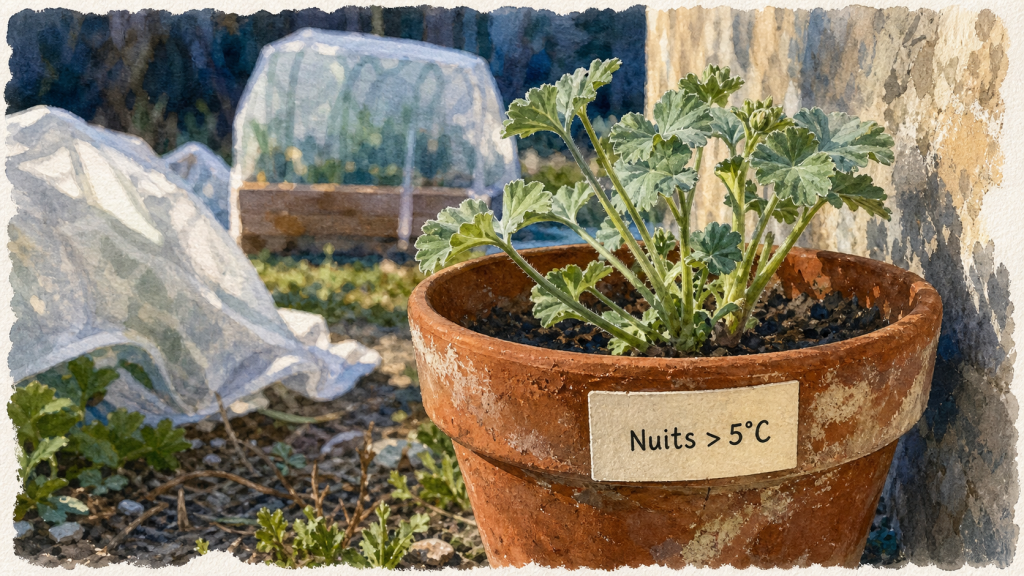 Quand sortir les géraniums, après 5°C la nuit