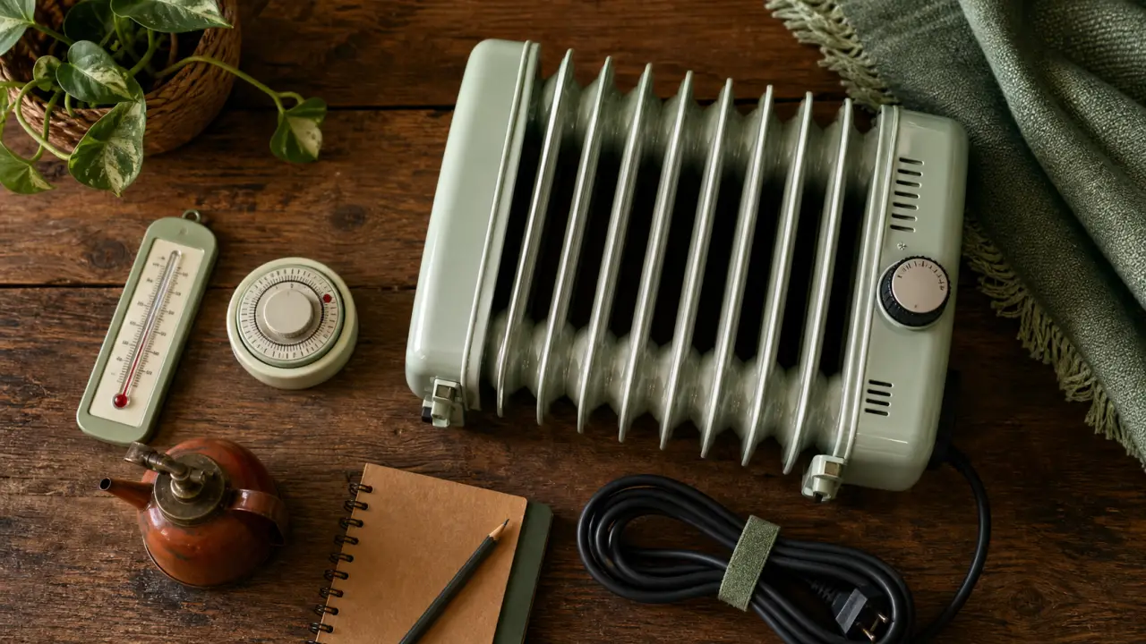 Radiateur bain d'huile basse consommation avec thermostat et inertie