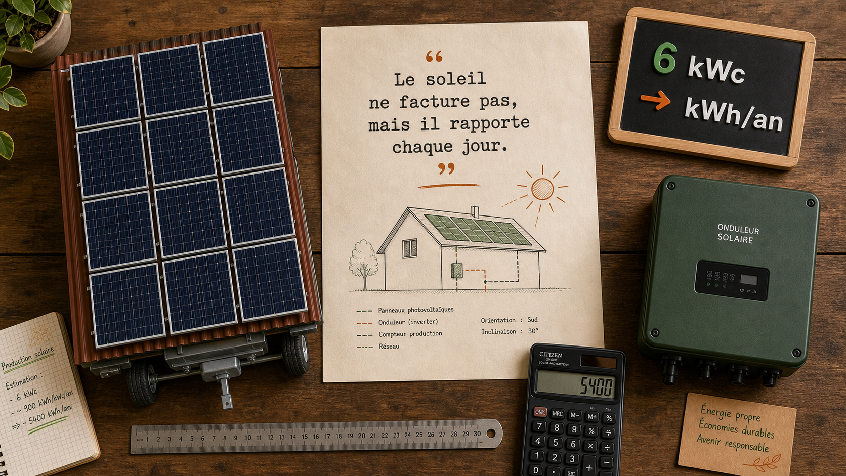 Rendement panneau solaire 6 kw : production, surface, prix et rentabilité d’une installation
