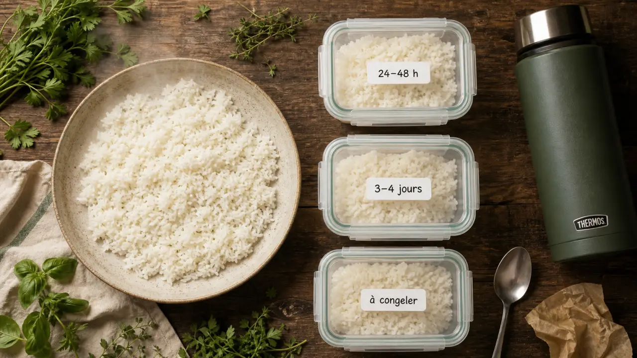 Riz au frigo combien de temps : 48 h sûres, 4 jours à risque