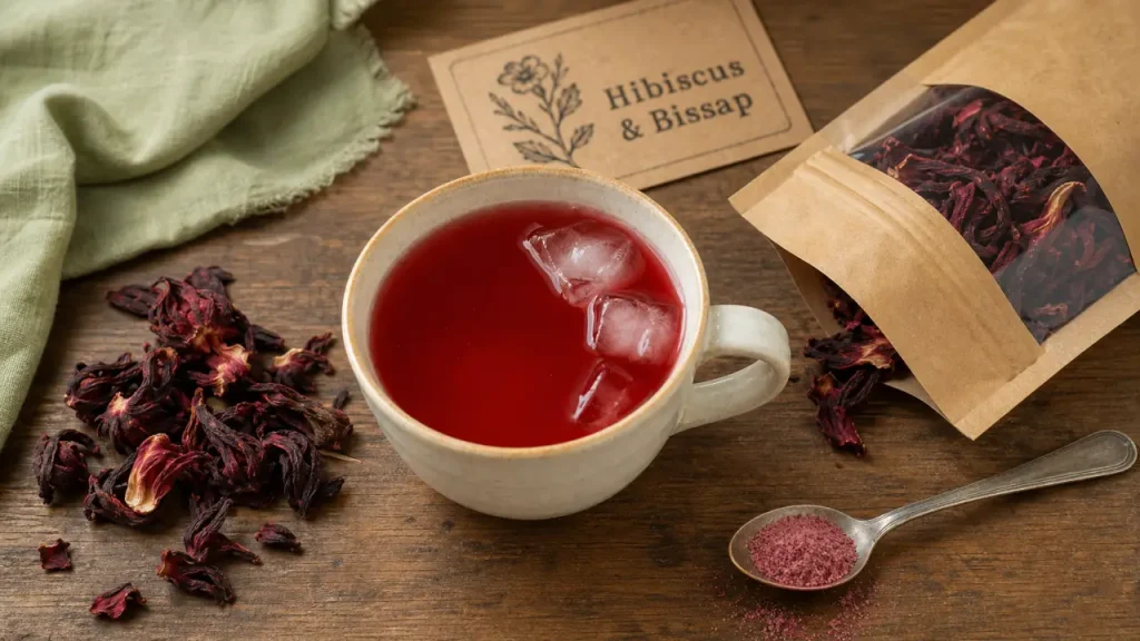 Fleur d’hibiscus : infusion rouge, macérât et dosages à ne pas improviser