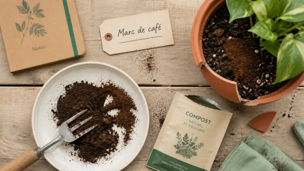 Marc de café pour les plantes : le bon dosage pour éviter moisissure et terre compacte