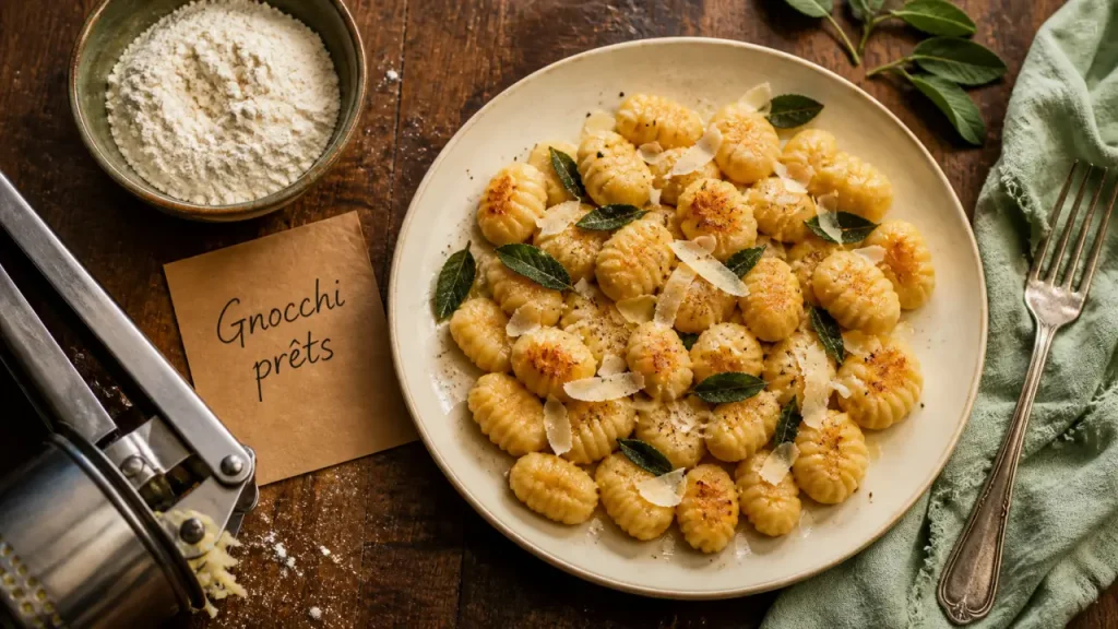 Gnocchi maison légers : pommes de terre farineuses, pâte souple et cuisson minute