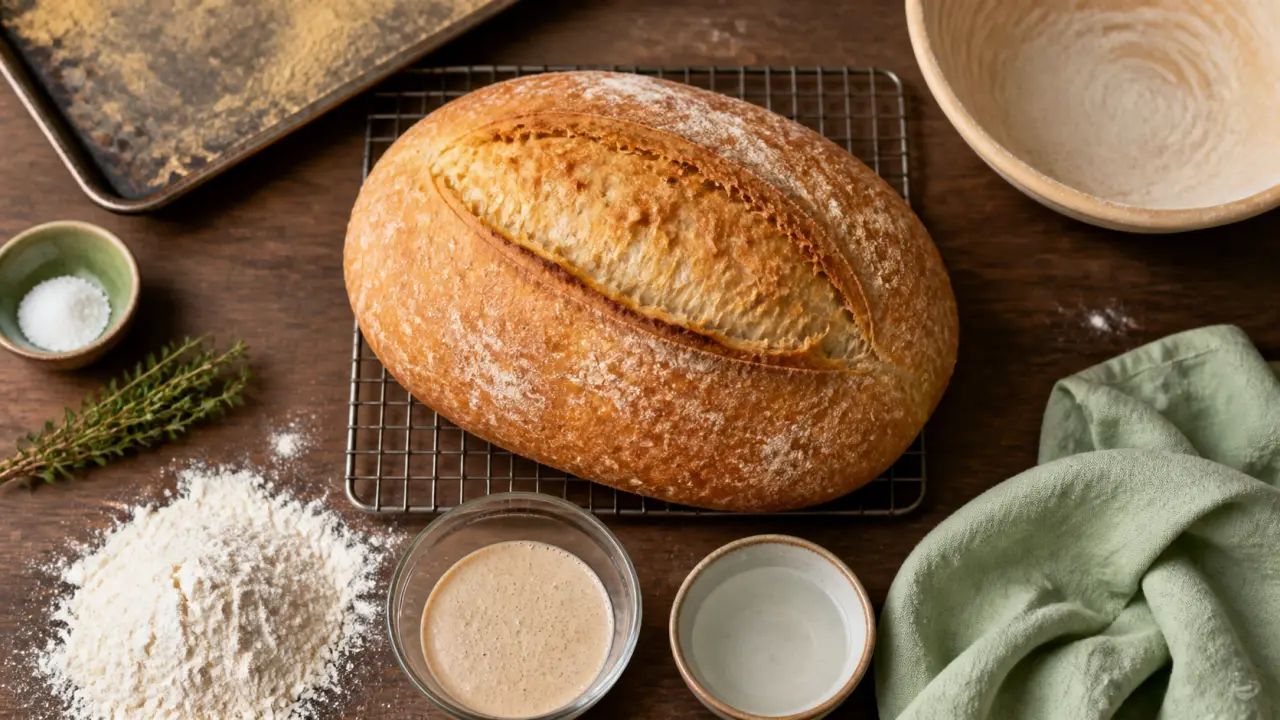 recette pain maison : pain doré croustillant avec farine