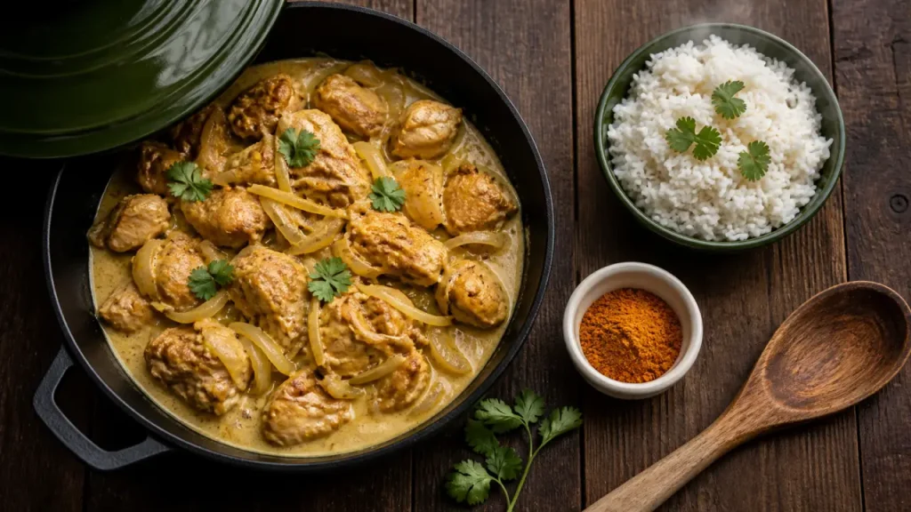 Poulet curry facile : sauce coco ou crème, riz parfumé et cuisson en 30 minutes
