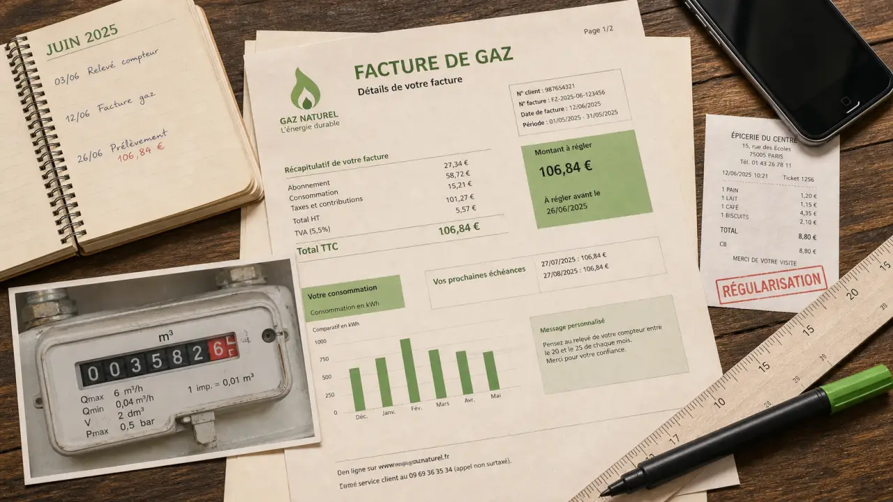Facture gaz trop élevée Engie : index compteur et régularisation