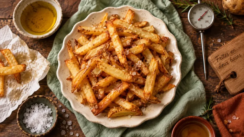 Frites maison : 160 °C, 190 °C et 10 minutes de repos pour un croustillant durable